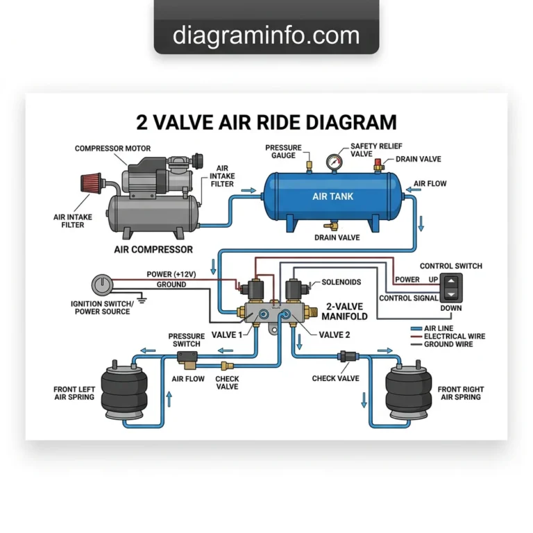2 valve air ride diagram diagram with labeled components and explanations