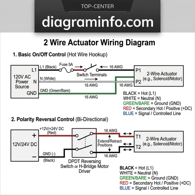 2-wire actuator wiring diagram diagram with labeled components and explanations