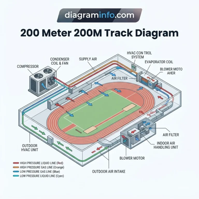 200 meter 200m track diagram diagram with labeled components and explanations