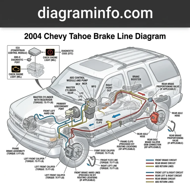 2004 chevy tahoe brake line diagram diagram with labeled components and explanations