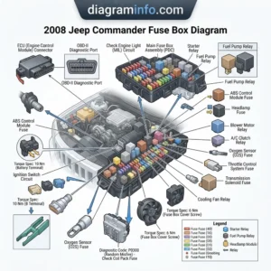 2008 jeep commander fuse box diagram diagram with labeled components and explanations