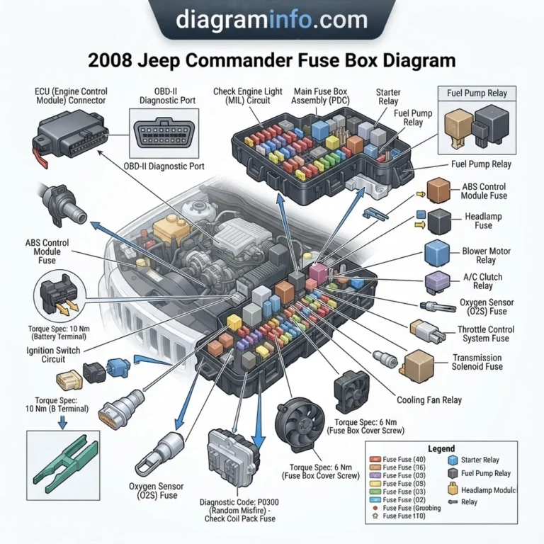 2008 jeep commander fuse box diagram diagram with labeled components and explanations