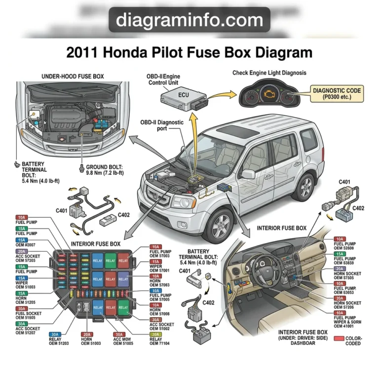 2011 honda pilot fuse box diagram diagram with labeled components and explanations