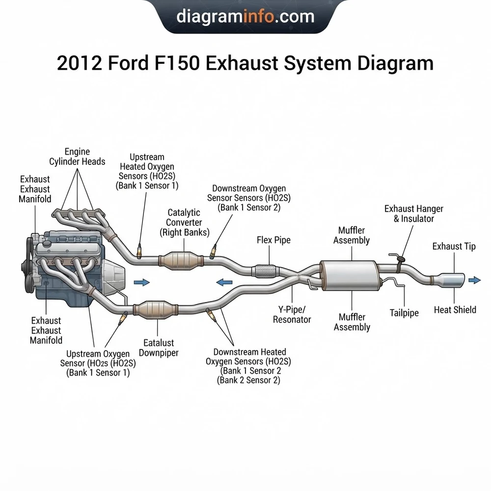 2012 ford f150 exhaust system diagram diagram with labeled components and explanations