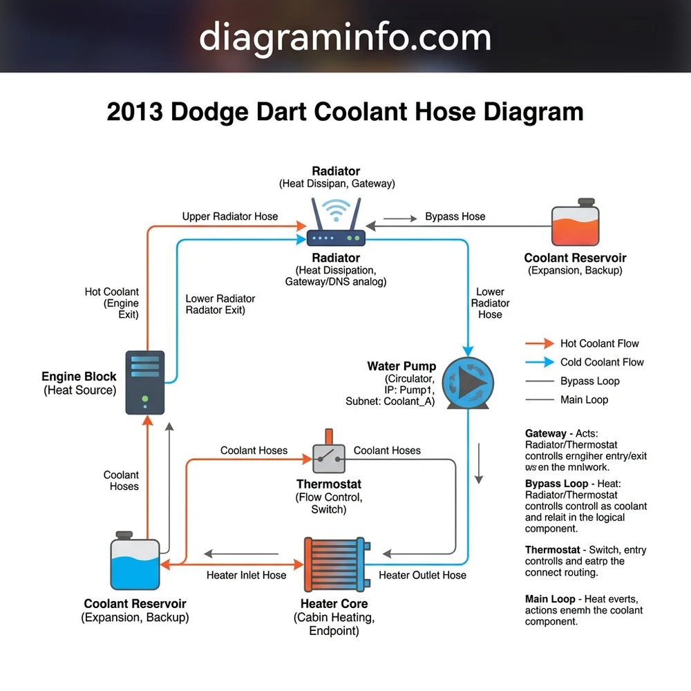 2013 dodge dart coolant hose diagram diagram with labeled components and explanations