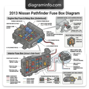 2013 nissan pathfinder fuse box diagram diagram with labeled components and explanations