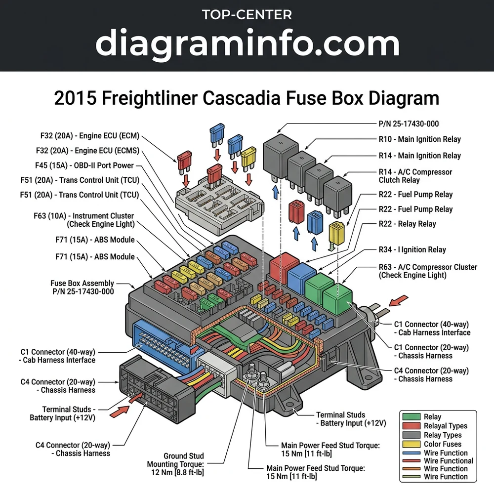 2015 freightliner cascadia fuse box diagram diagram with labeled components and explanations