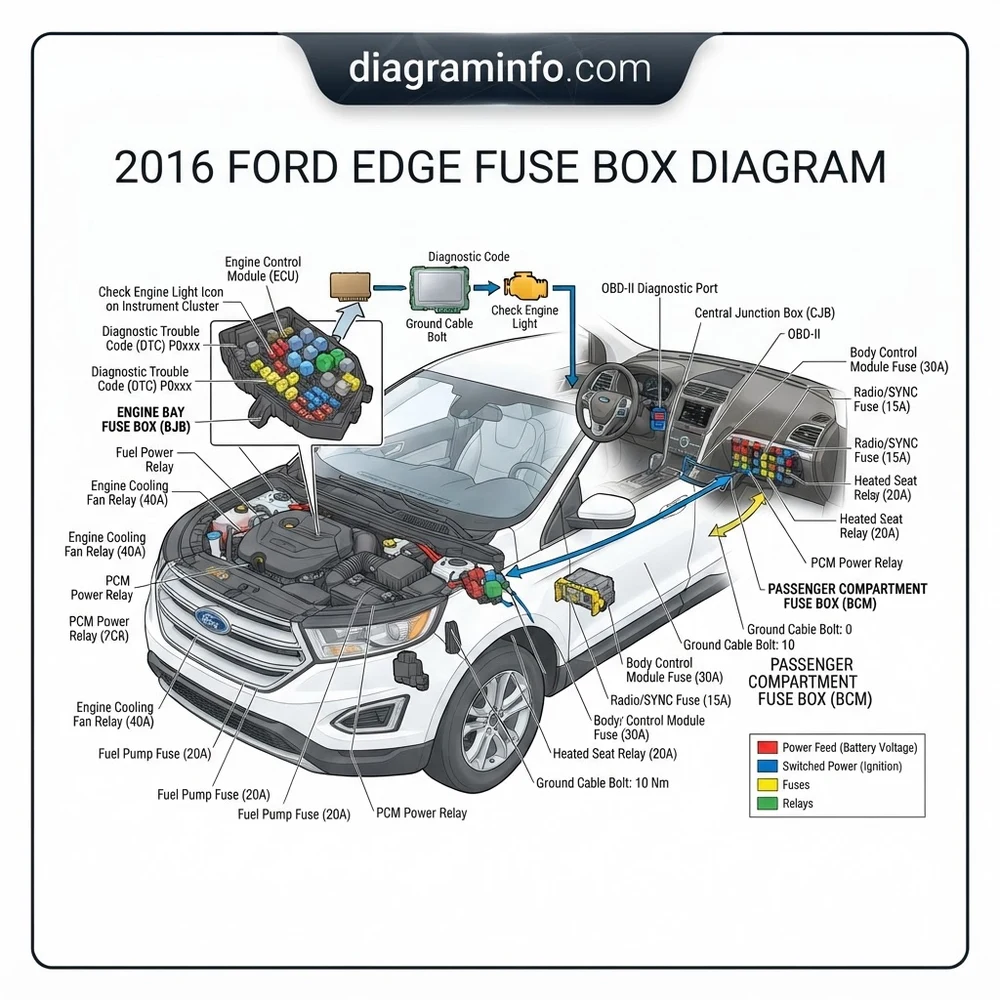 2016 ford edge fuse box diagram diagram with labeled components and explanations