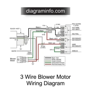 3 wire blower motor wiring diagram diagram with labeled components and explanations