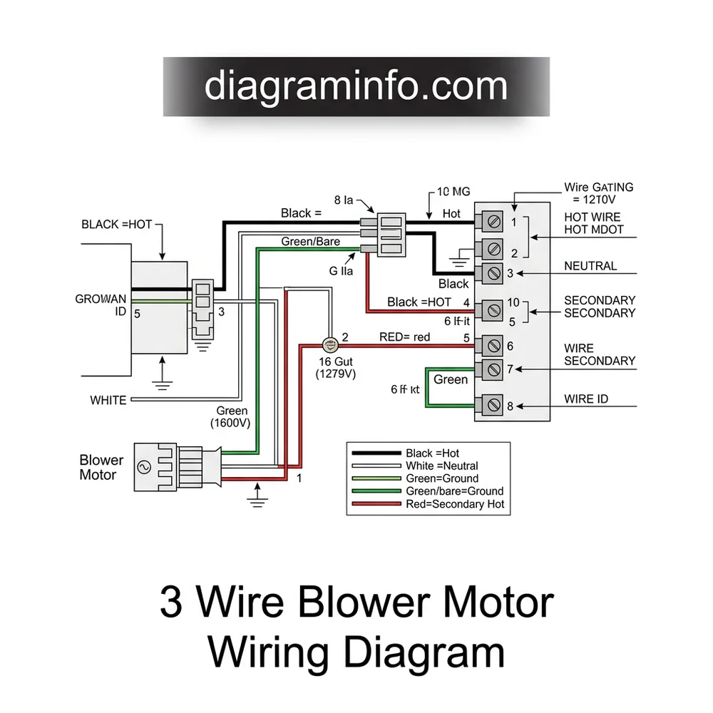 3 wire blower motor wiring diagram diagram with labeled components and explanations