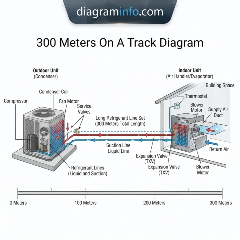 300 meters on a track diagram diagram with labeled components and explanations
