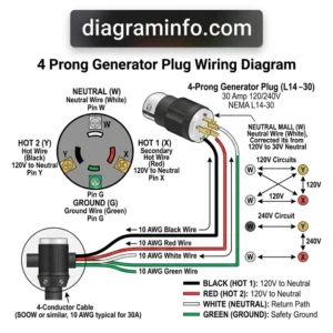 4 prong generator plug wiring diagram diagram with labeled components and explanations