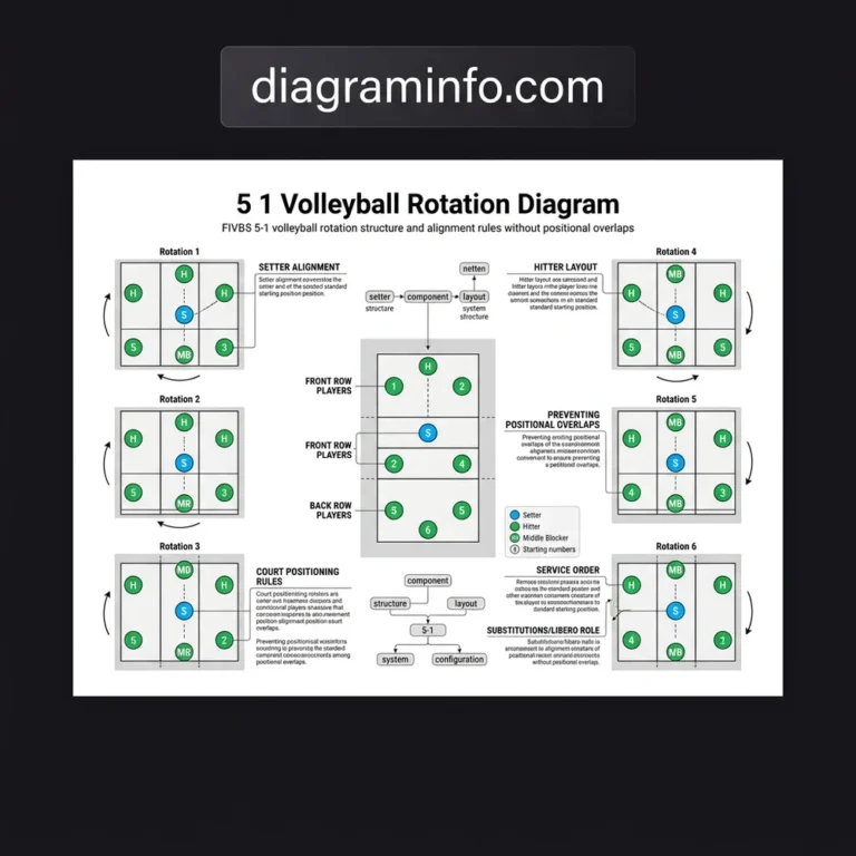 5-1 volleyball rotation diagram diagram with labeled components and explanations