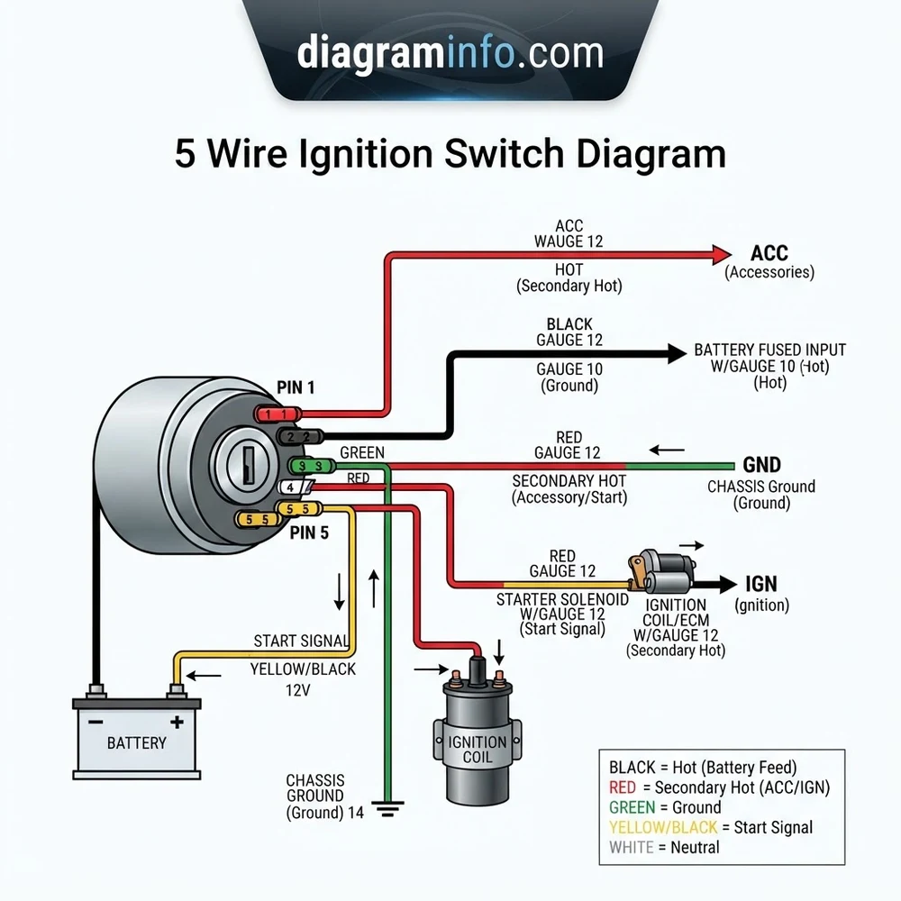 5 Wire Ignition Switch Diagram: Pinout Guide (2026)