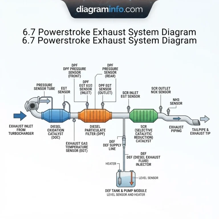 6.7 powerstroke exhaust system diagram diagram with labeled components and explanations
