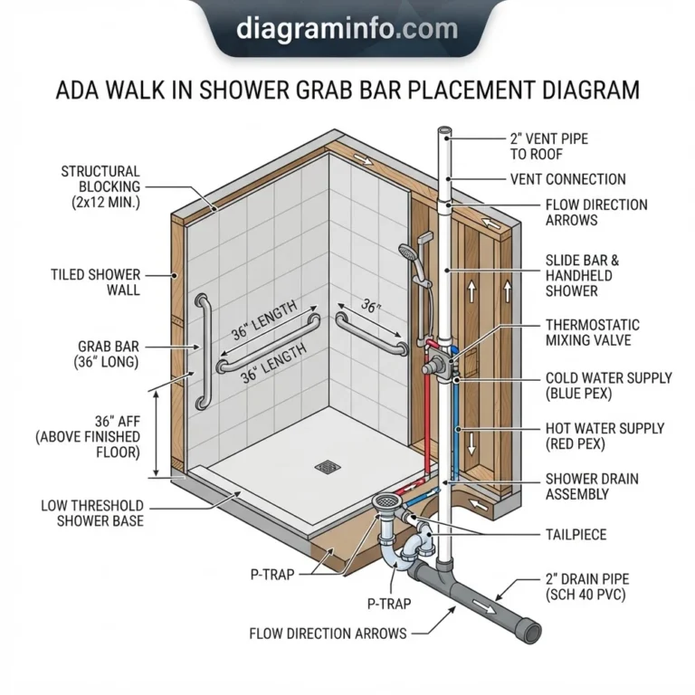 ada walk in shower shower grab bar placement diagram diagram with labeled components and explanations