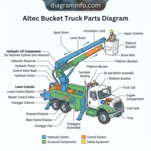 altec bucket truck parts diagram diagram with labeled components and explanations