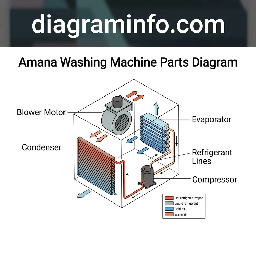 amana washing machine parts diagram diagram with labeled components and explanations