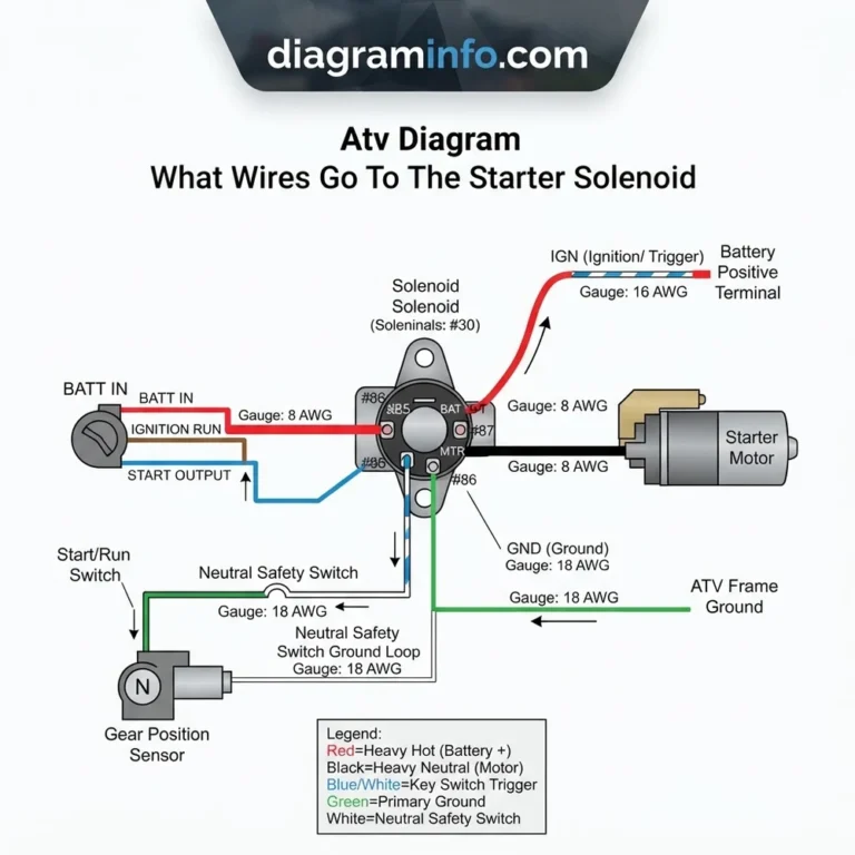 atv diagram what wires go to the starter solenoid diagram with labeled components and explanations