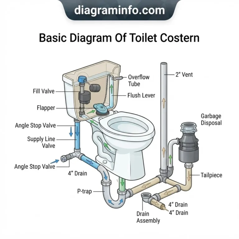 basic diagram of toilet costern diagram with labeled components and explanations