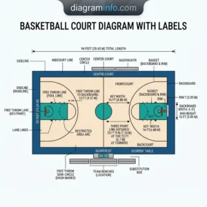 basketball court diagram with labels diagram with labeled components and explanations