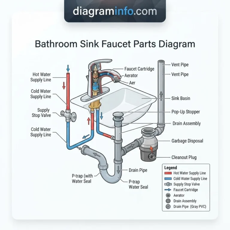 bathroom sink faucet parts diagram diagram with labeled components and explanations