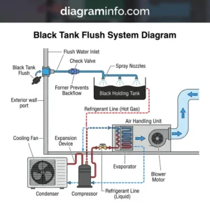 black tank flush system diagram diagram with labeled components and explanations