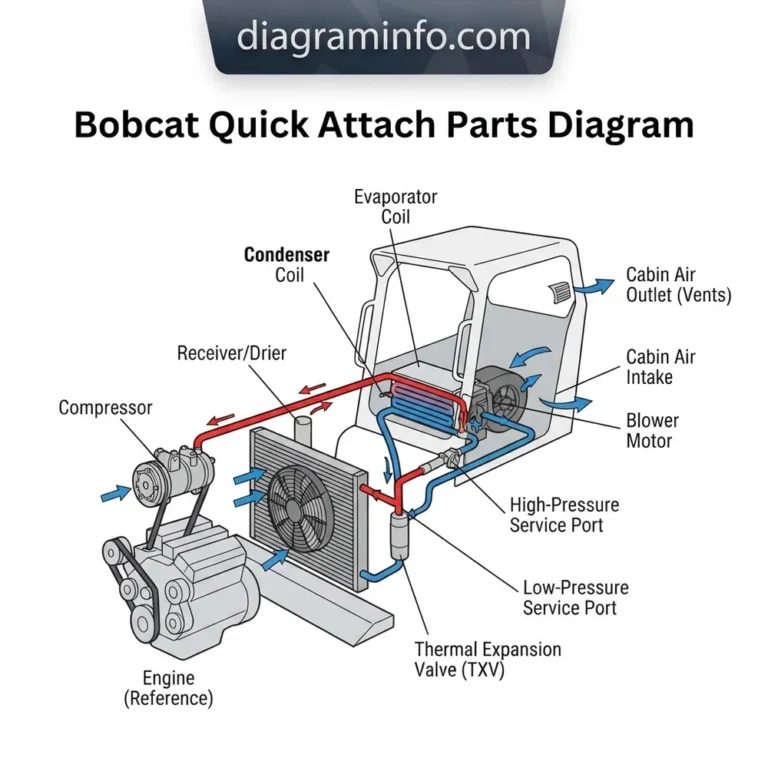 bobcat quick attach parts diagram diagram with labeled components and explanations