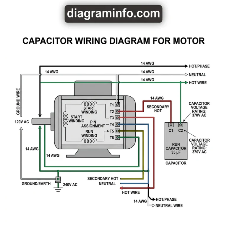 capacitor wiring diagram for motor diagram with labeled components and explanations