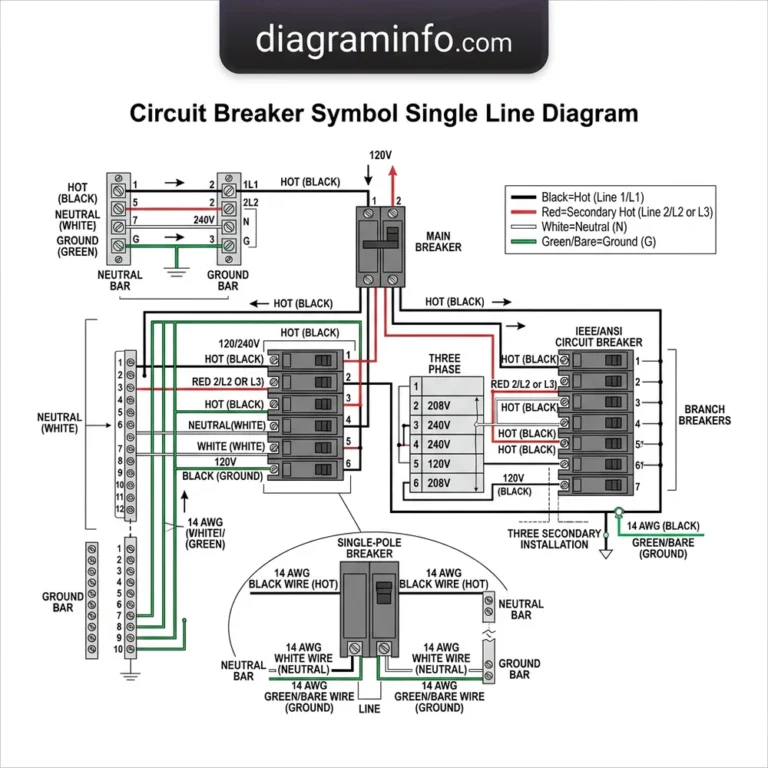 circuit breaker symbol single line diagram diagram with labeled components and explanations