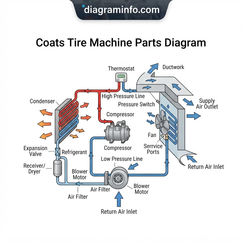 coats tire machine parts diagram diagram with labeled components and explanations
