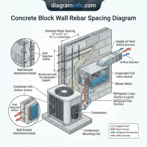concrete block wall rebar spacing diagram diagram with labeled components and explanations