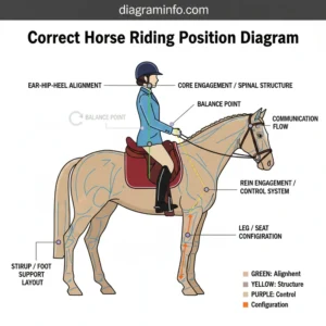 correct horse riding position diagram diagram with labeled components and explanations