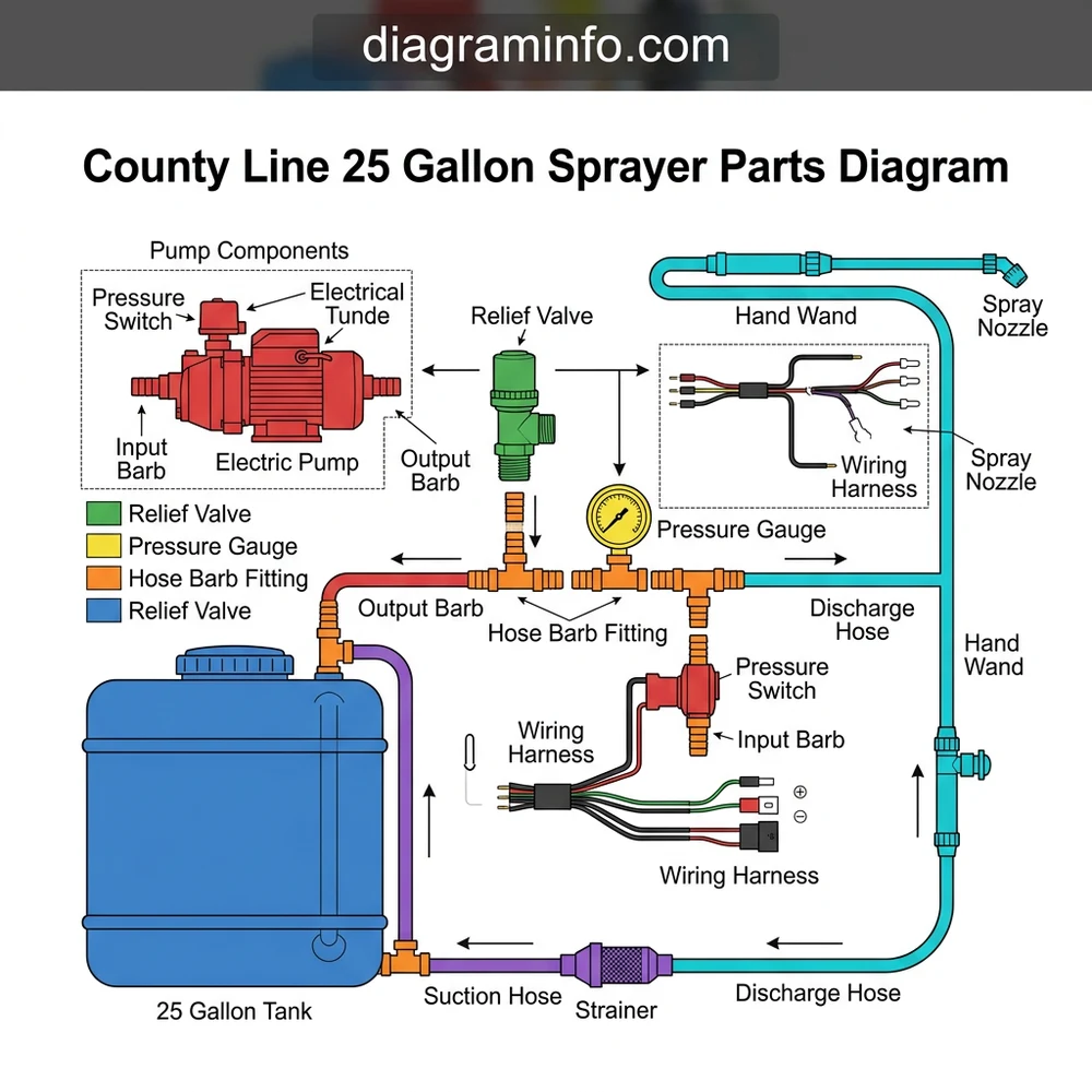 county line 25 gallon sprayer parts diagram diagram with labeled components and explanations