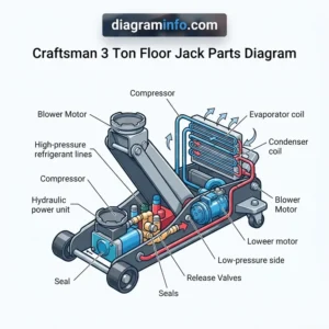 craftsman 3 ton floor jack parts diagram diagram with labeled components and explanations