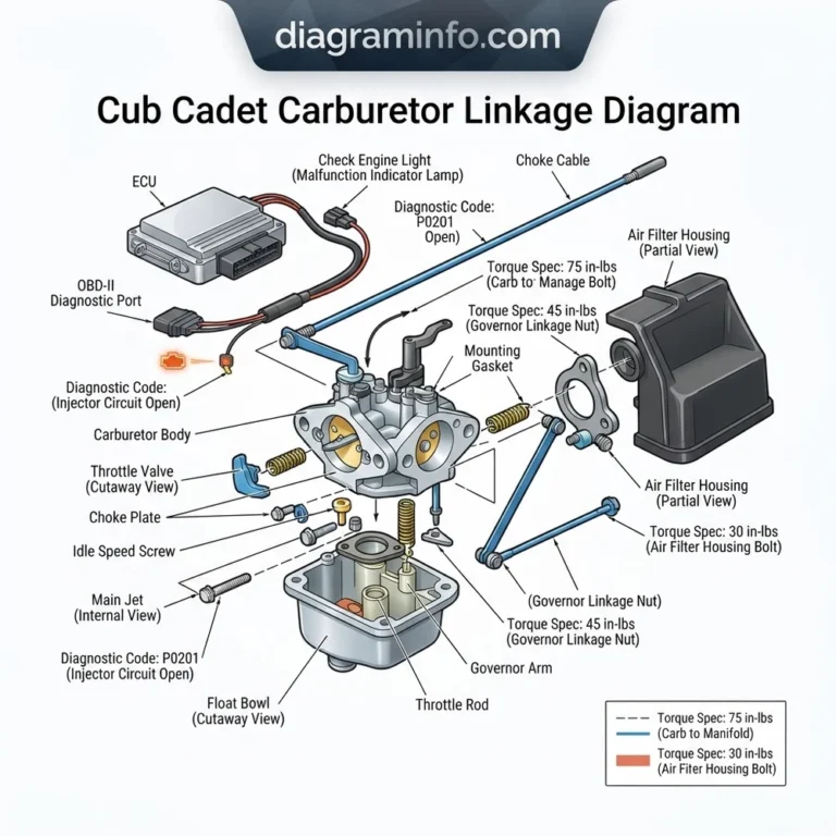 cub cadet carburetor linkage diagram diagram with labeled components and explanations