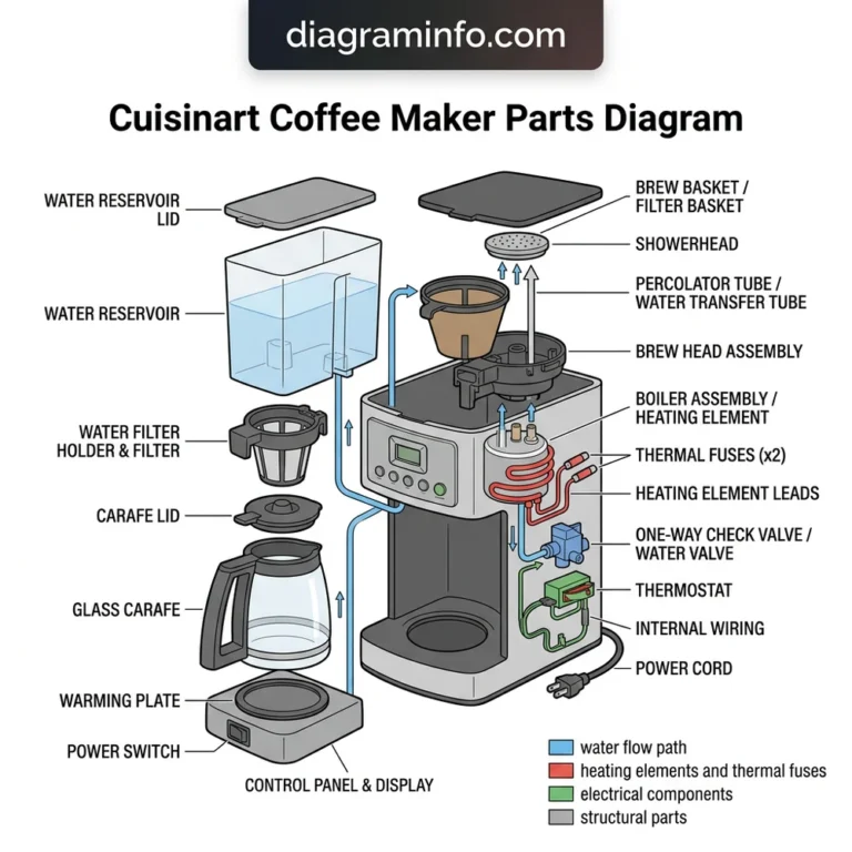 cuisinart coffee maker parts diagram diagram with labeled components and explanations