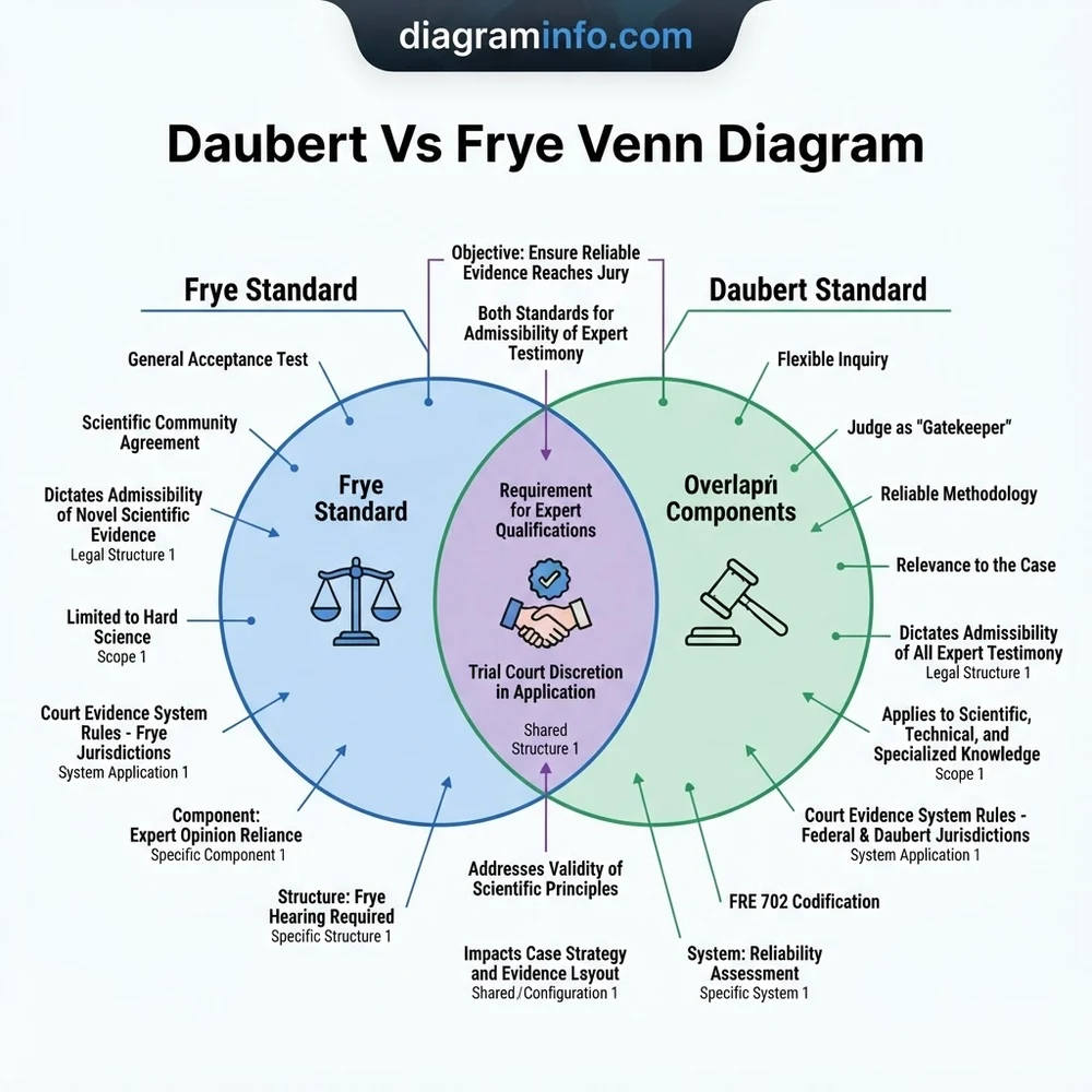 daubert vs frye venn diagram diagram with labeled components and explanations