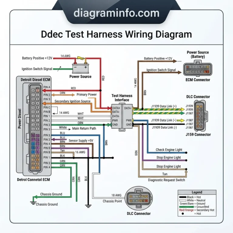 ddec test harness wiring diagram diagram with labeled components and explanations