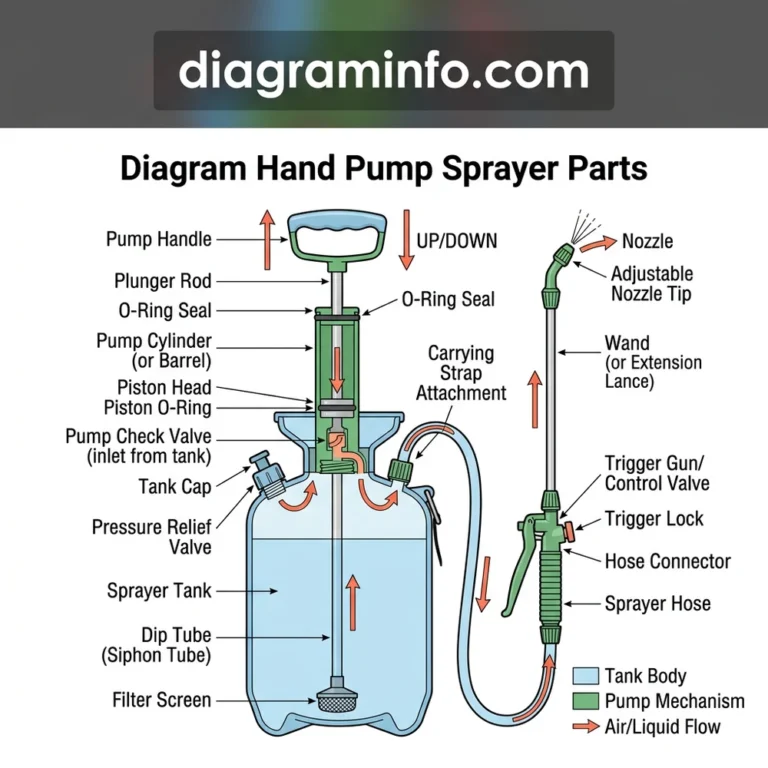 diagram hand pump sprayer parts diagram with labeled components and explanations