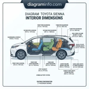 diagram toyota sienna interior dimensions diagram with labeled components and explanations