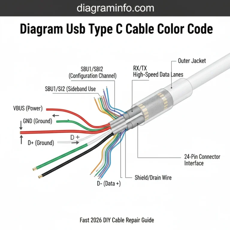 diagram usb type c cable color code diagram with labeled components and explanations
