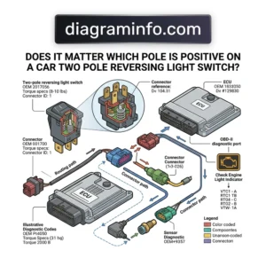 does it matter which pole is positive on a car two pole reversing light switch diagram with labeled components and explanations