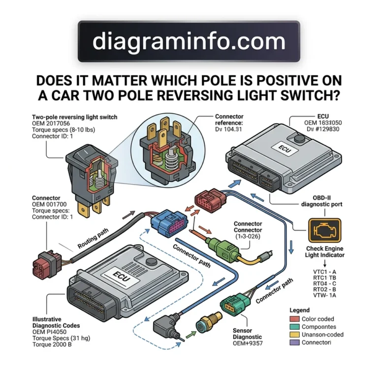 does it matter which pole is positive on a car two pole reversing light switch diagram with labeled components and explanations