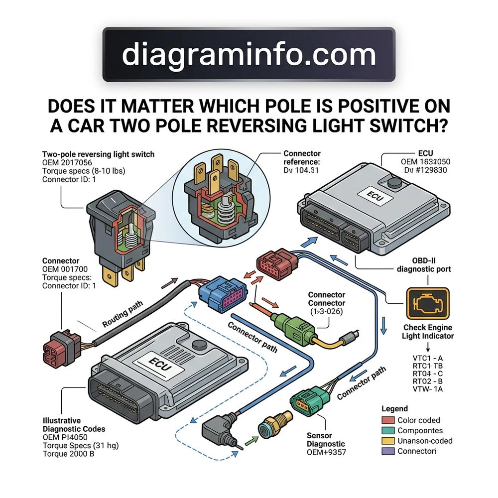 does it matter which pole is positive on a car two pole reversing light switch diagram with labeled components and explanations