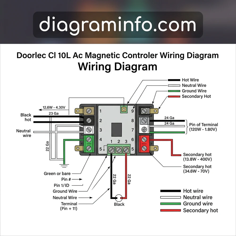doorlec cl-10l ac magnetic controler wiring diagram diagram with labeled components and explanations