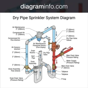 dry pipe sprinkler system diagram diagram with labeled components and explanations