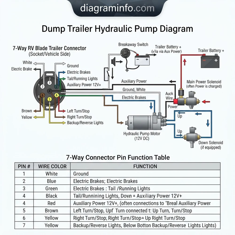 dump trailer hydraulic pump diagram diagram with labeled components and explanations
