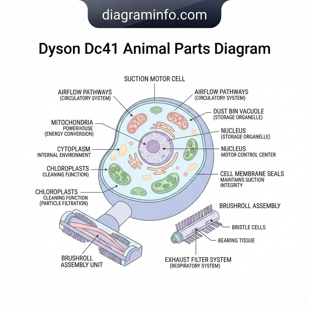 dyson dc41 animal parts diagram diagram with labeled components and explanations