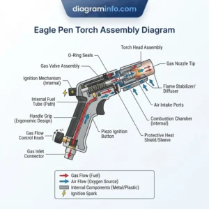 eagle pen torch assembly diagram diagram with labeled components and explanations